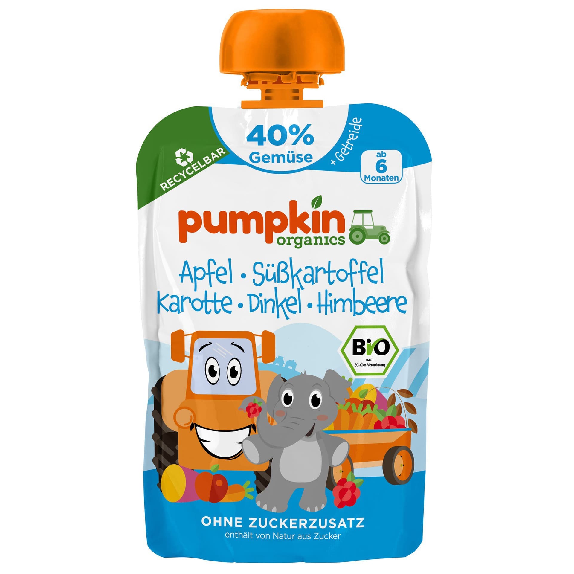 Pumpkin organics Quetschie Süßkartoffel Dinkel Himbeere