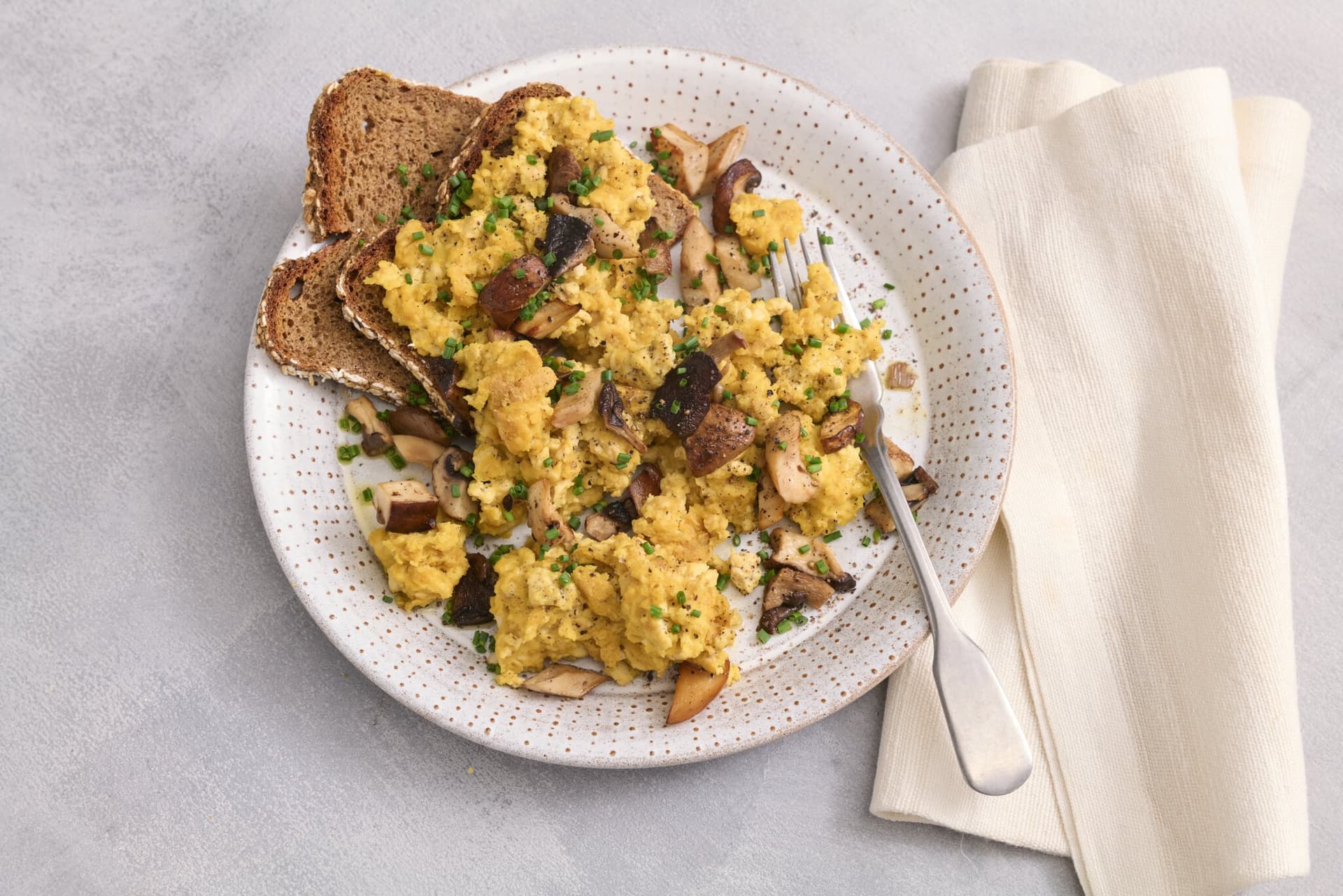 Rührtofu-Pilz-Pfanne