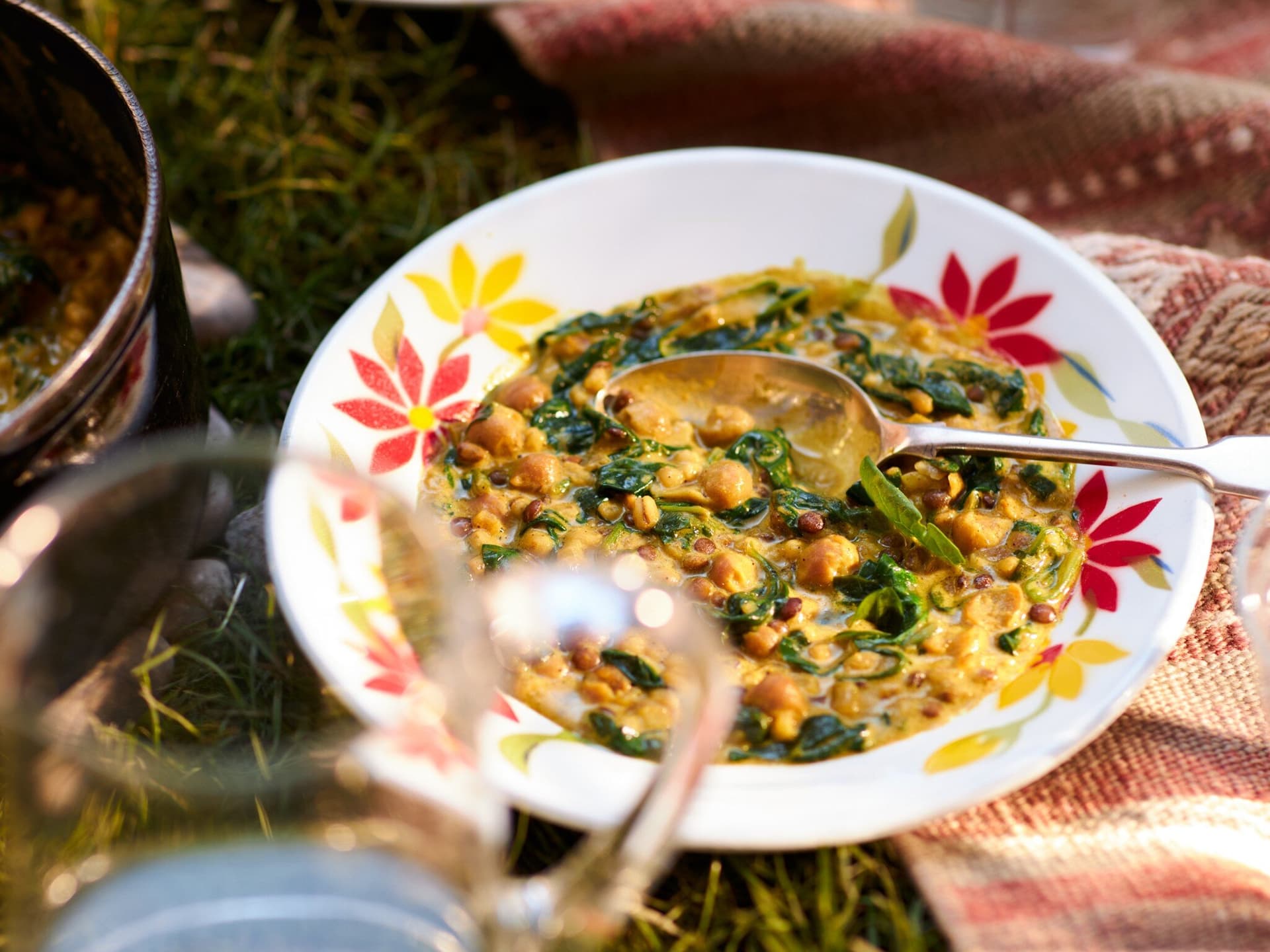 Blitz-Curry mit Spinat