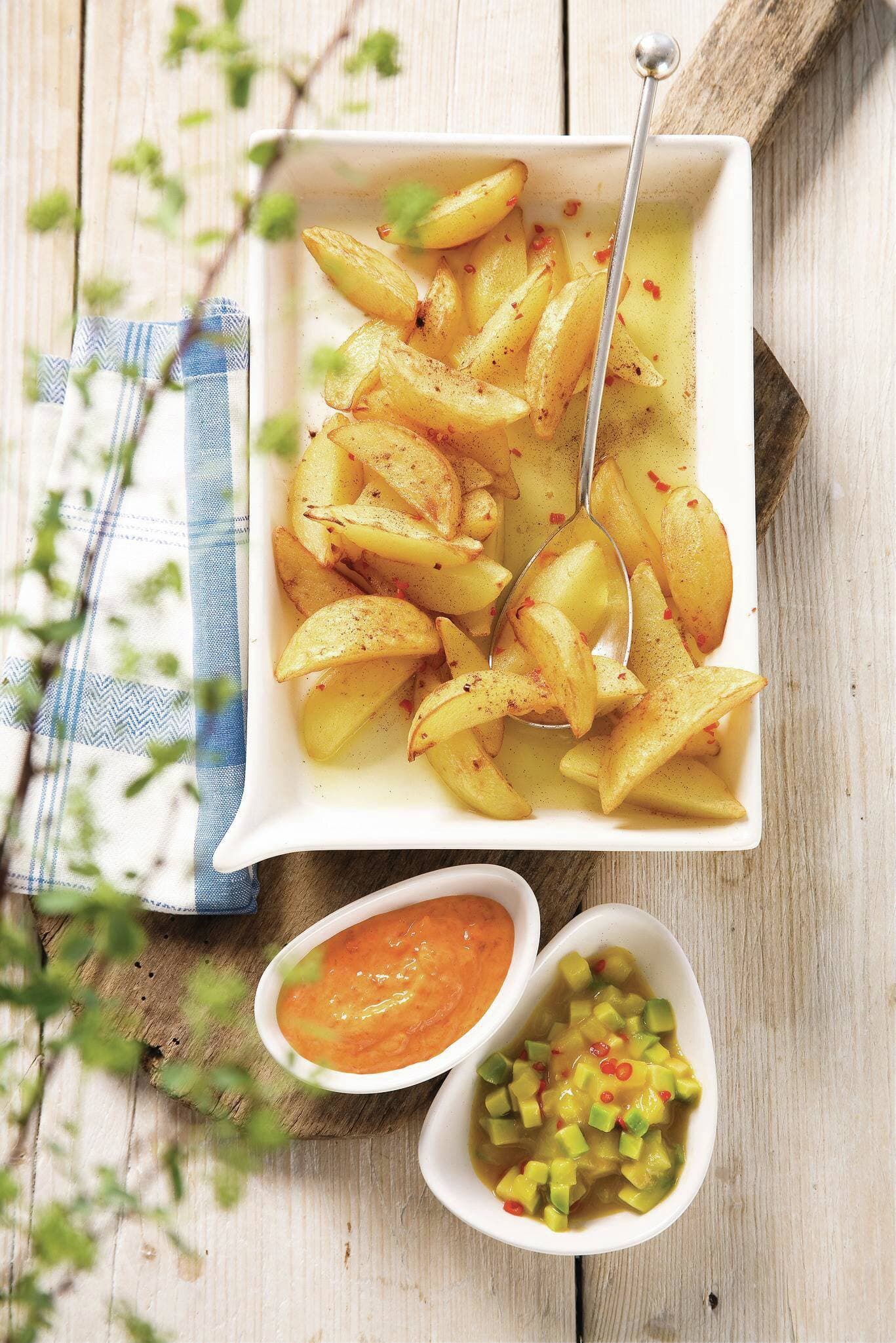 Chili-Kartoffelspalten