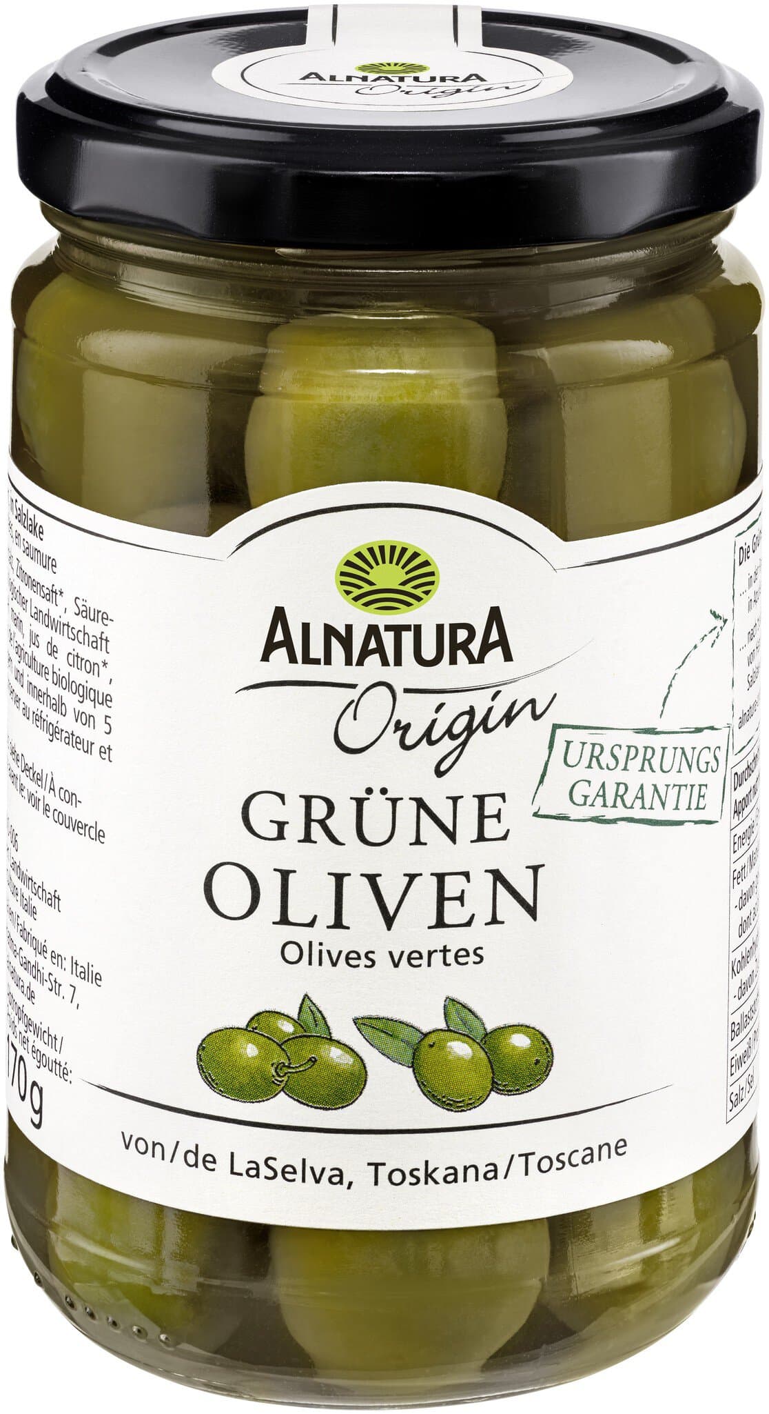 Alnatura Origin Grüne Oliven mit Stein