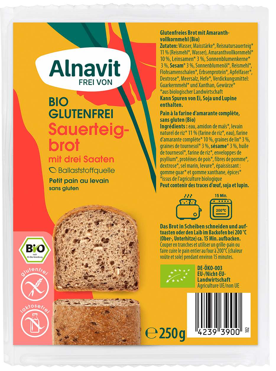 Alnavit Sauerteigbrot mit drei Saaten