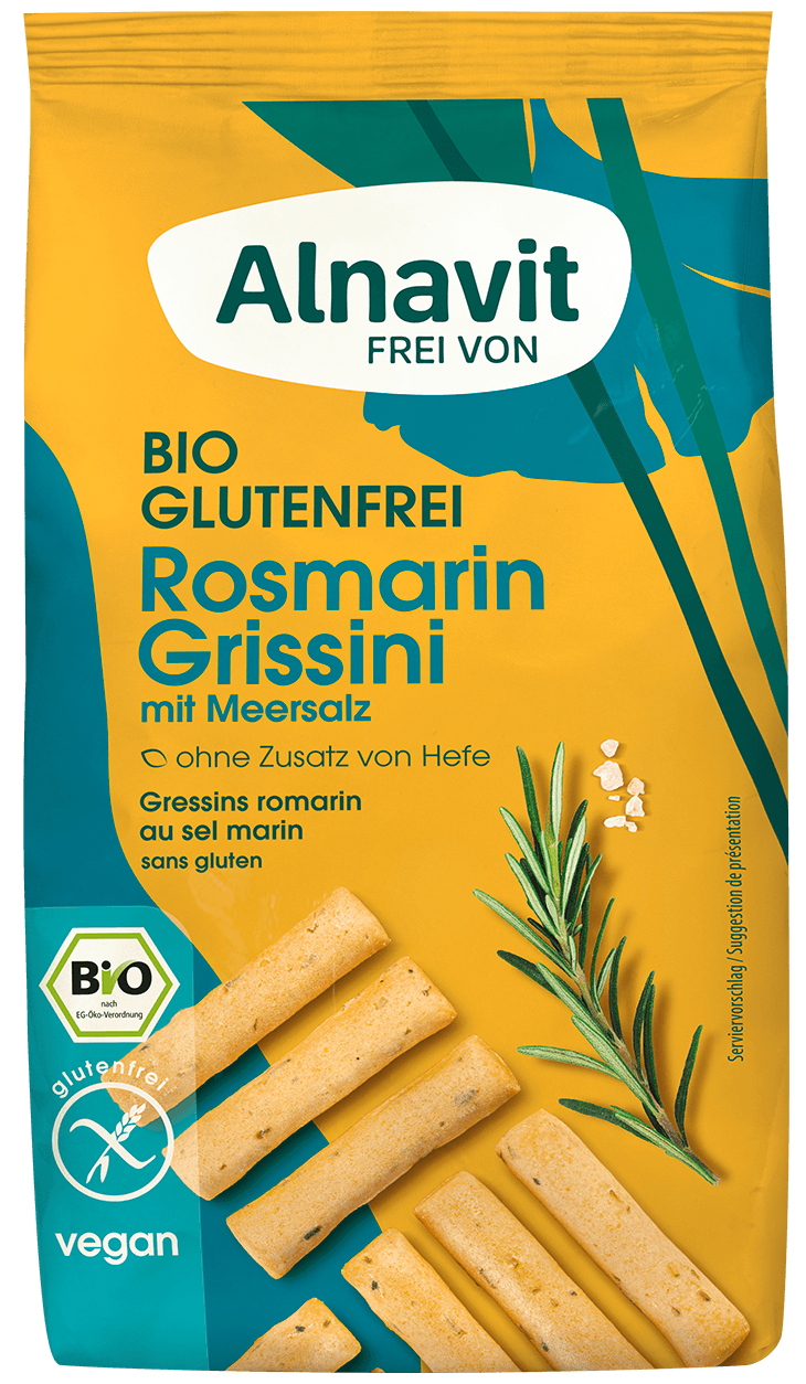 Alnavit Rosmarin Grissini mit Meersalz
