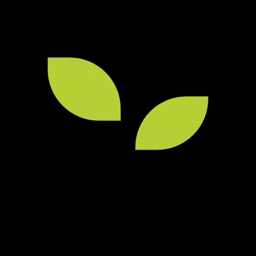 Icon einer Pflanze mit zwei grünen Blättern