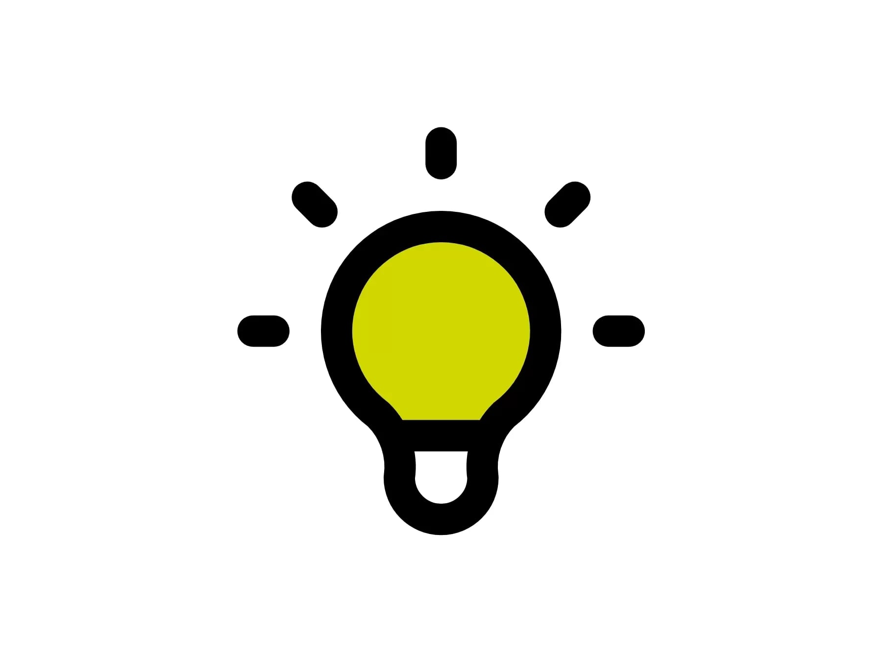 Icon einer Glühbirne mit grünem Farbakzent