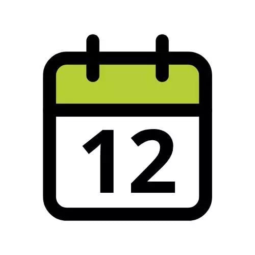 Kalender-Icon für den Monat Dezember mit grünem Akzent