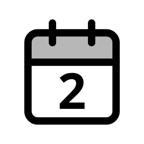 Kalender-Icon für den Monat Februar mit grauem Akzent