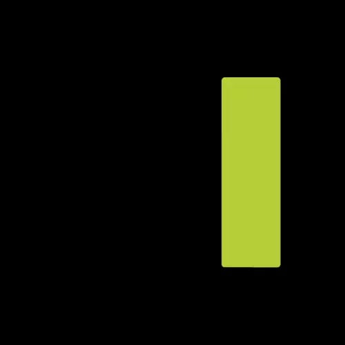 Balkendiagramm-Icon mit grünen farblichem Akzent.