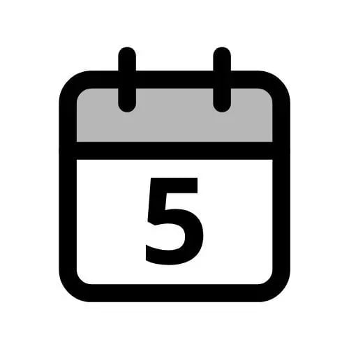 Kalender-Icon für den Monat Mai mit grauem Akzent