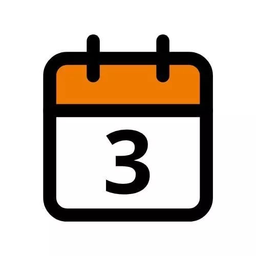 Kalender-Icon für den Monat März mit orangem Akzent