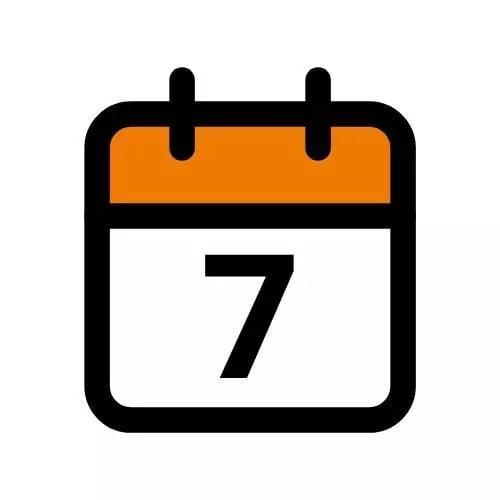 Kalender-Icon für den Monat Juli mit orangem Akzent