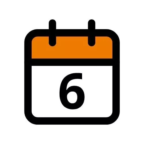 Kalender-Icon für den Monat Juni mit orangem Akzent