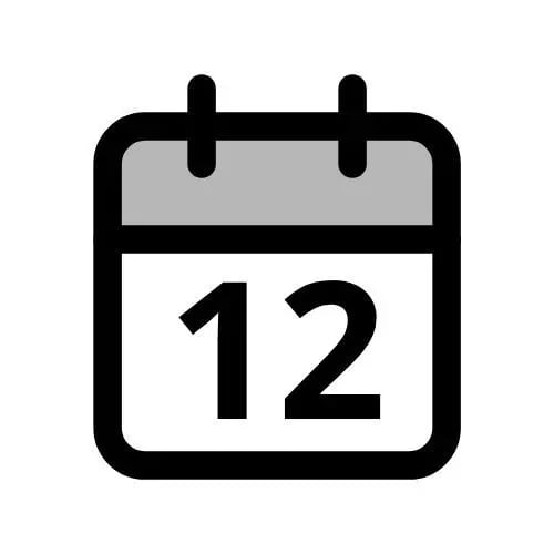 Kalender-Icon für den Monat Dezember mit grauem Akzent