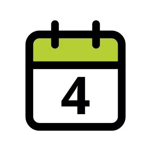 Kalender-Icon für den Monat April mit grünem Akzent