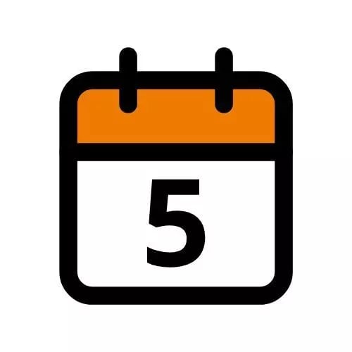 Kalender-Icon für den Monat Mai mit orangem Akzent