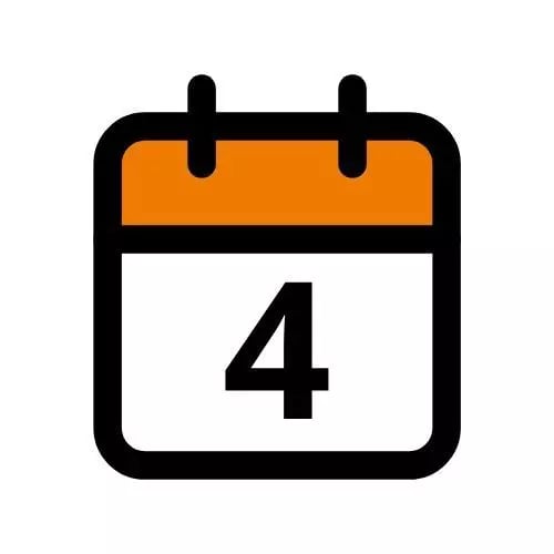 Kalender-Icon für den Monat April mit orangem Akzent