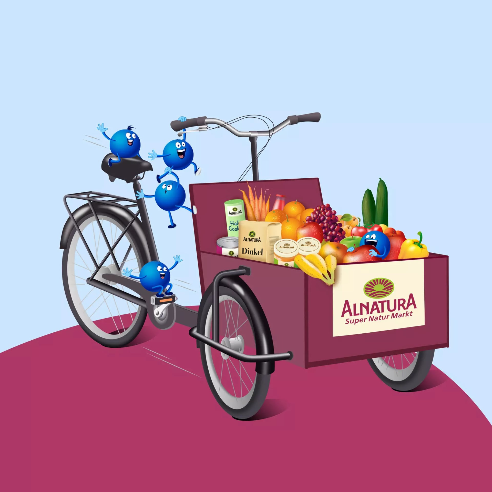 PAYBACK Pointees mit Alnatura Lastenrad, gefüllt mit Obst, Gemüse und Alnatura Produkten