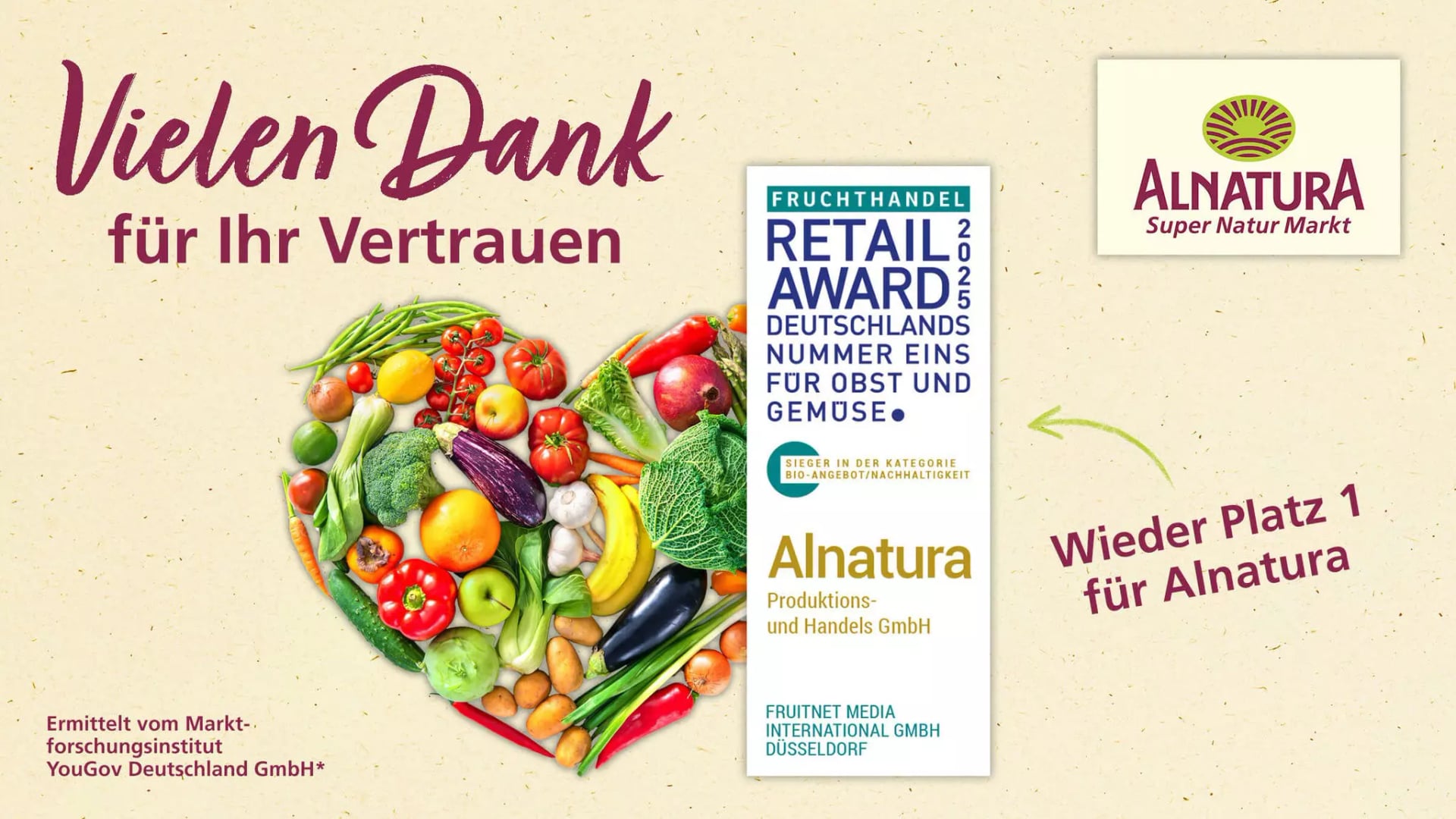 Grafik zu Alnaturas Auszeichnung beim Retail Award