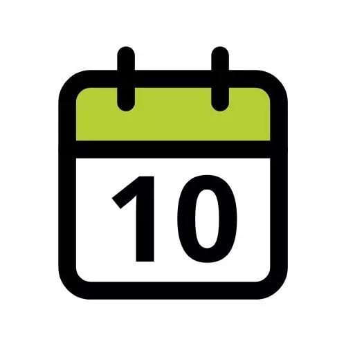 Kalender-Icon für den Monat Oktober mit grünem Akzent