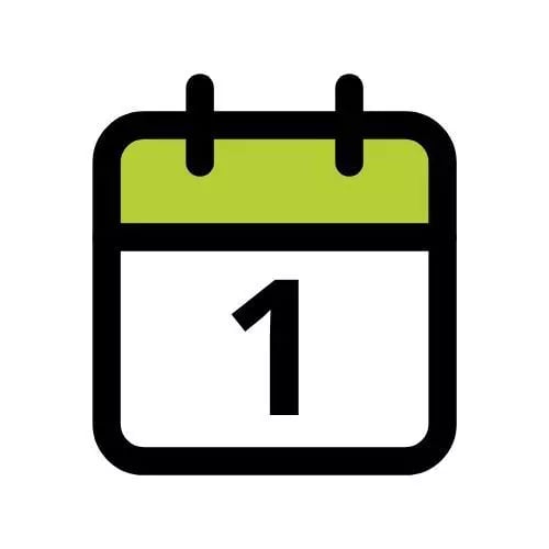 Kalender-Icon für den Monat Januar mit grünem Akzent