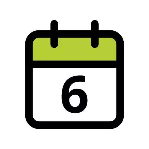 Kalender-Icon für den Monat Juni mit grünem Akzent
