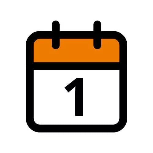 Kalender-Icon für den Monat Januar mit orangem Akzent