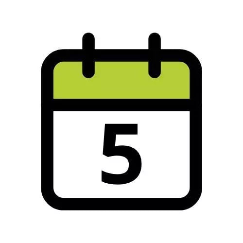 Kalender-Icon für den Monat Mai mit grünem Akzent