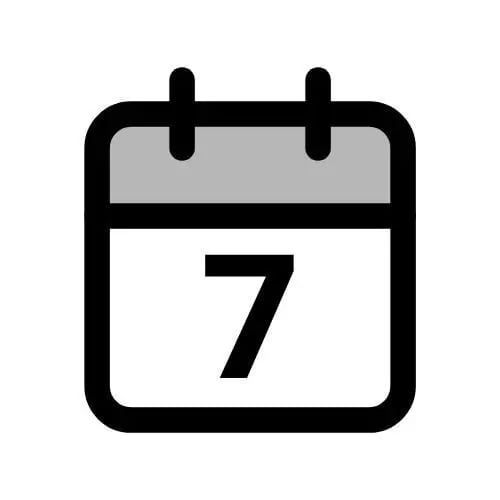 Kalender-Icon für den Monat Juli mit grauem Akzent