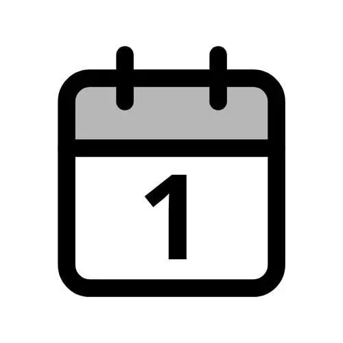 Kalender-Icon für den Monat Januar mit grauem Akzent